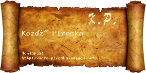 Kozó Piroska névjegykártya